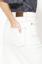 White Denim Maxi Skirt
