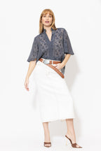 Navy Textured Blogger Shirt