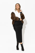Black Tencel Roll Top Skirt