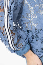 Blue Lace Bomber Jacket