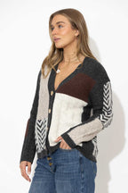 Patchwork Knit Cardigan