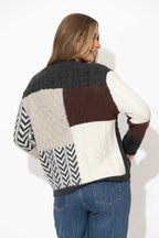 Patchwork Knit Cardigan