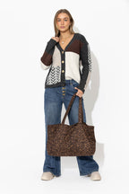 Patchwork Knit Cardigan