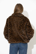 Leopard Faux Fur Bomber Jacket