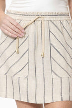 Oatmeal Linen Sport Mini Skirt