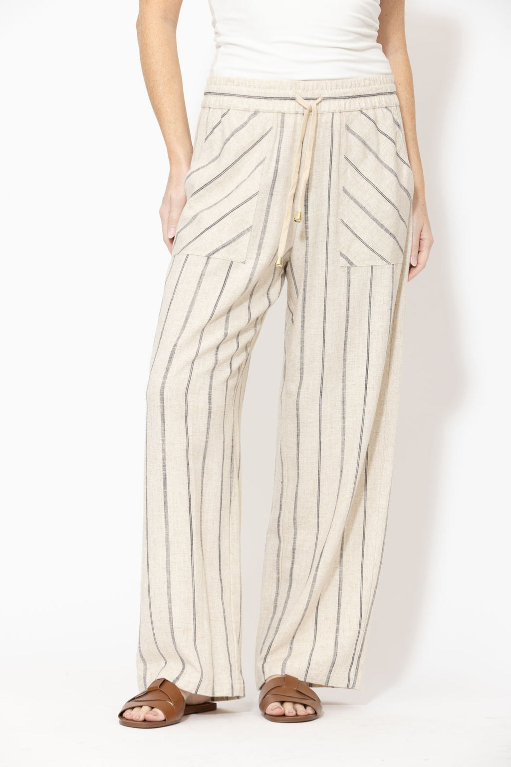 Oatmeal Linen Drawstring Pant