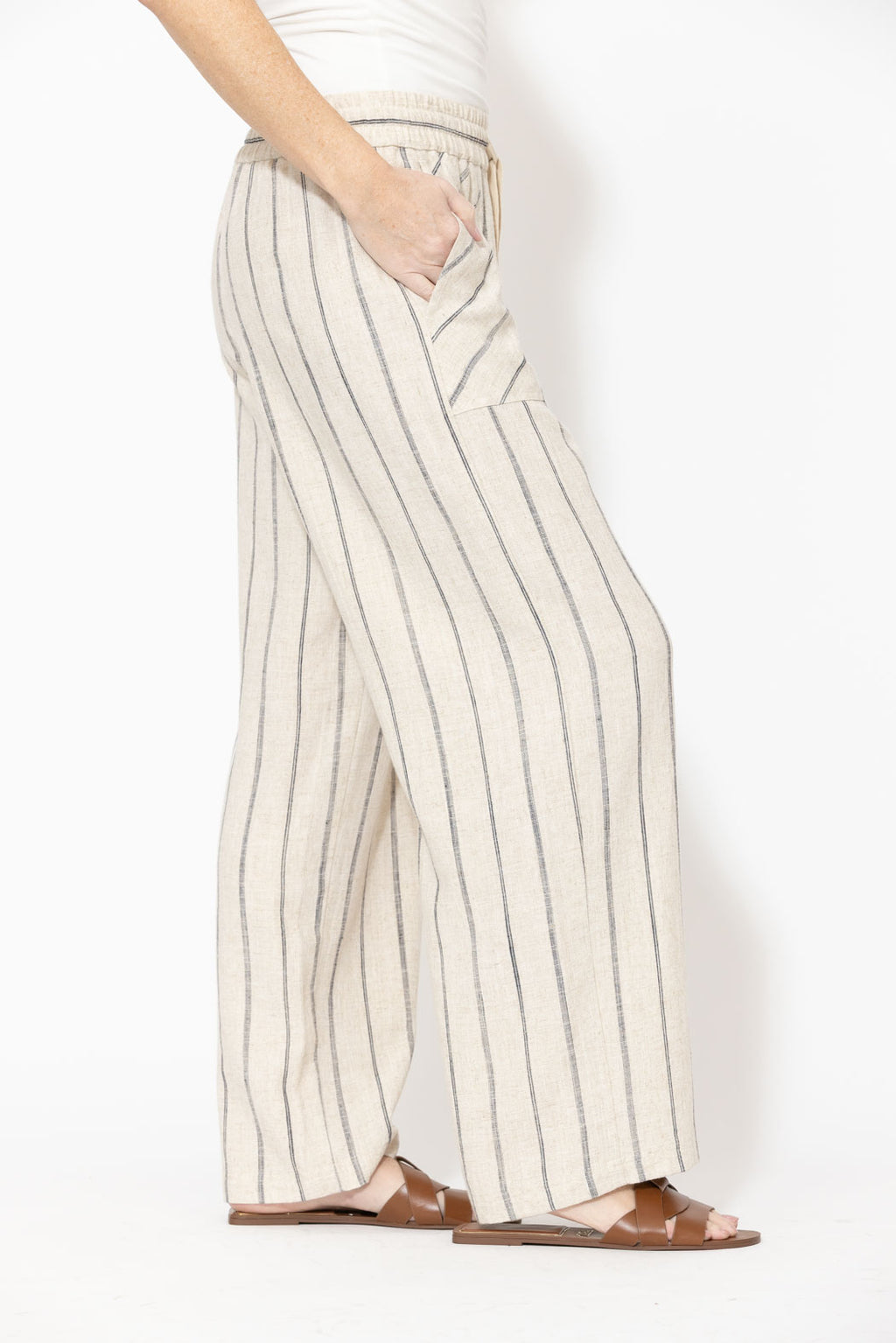 Oatmeal Linen Drawstring Pant