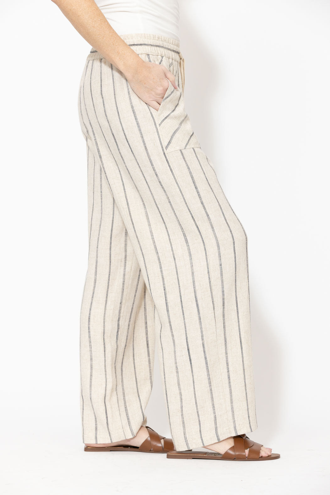 Oatmeal Linen Drawstring Pant
