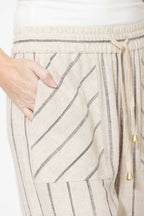 Oatmeal Linen Drawstring Pant