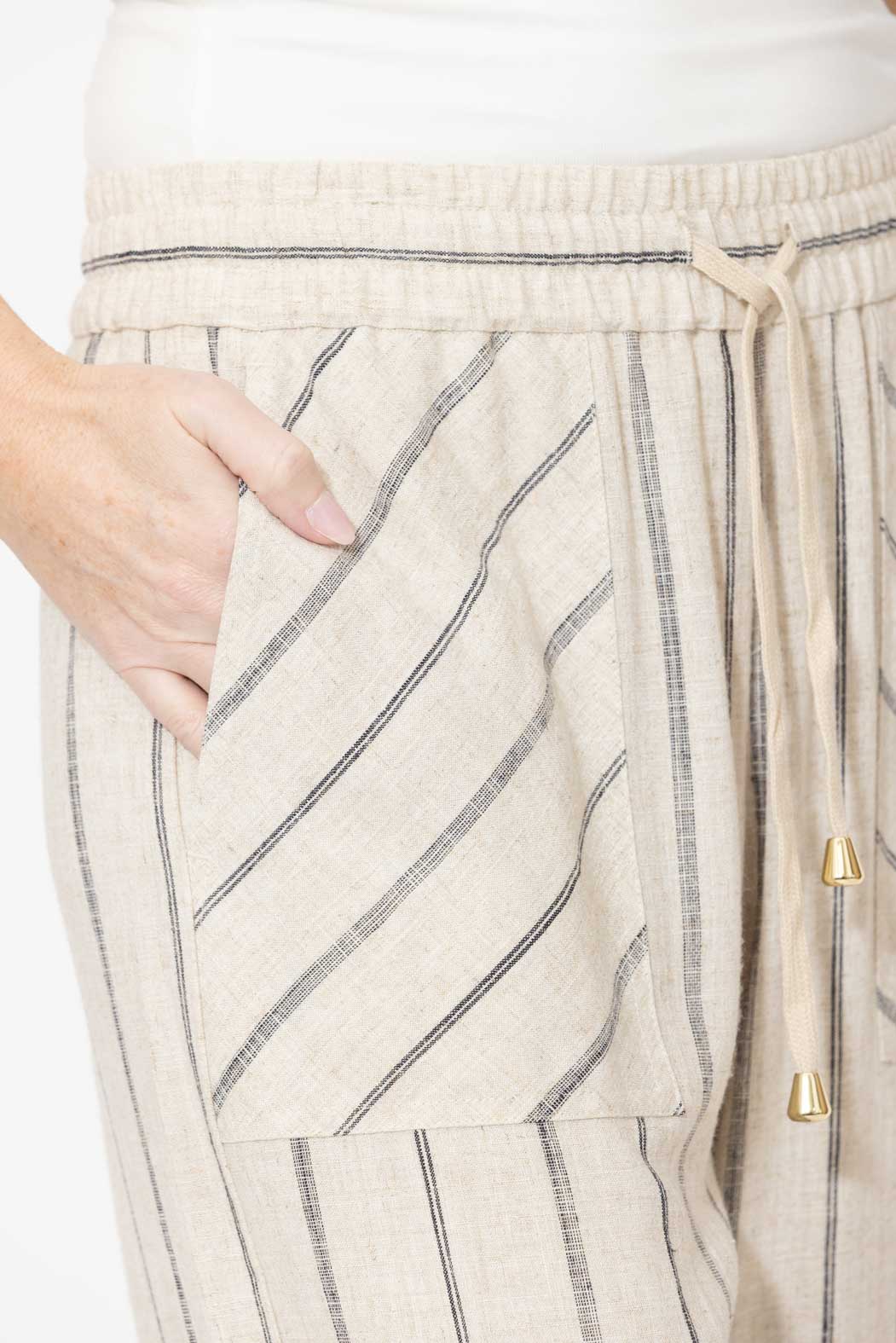 Oatmeal Linen Drawstring Pant