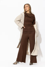 Chocolate Tencel Shawl Top