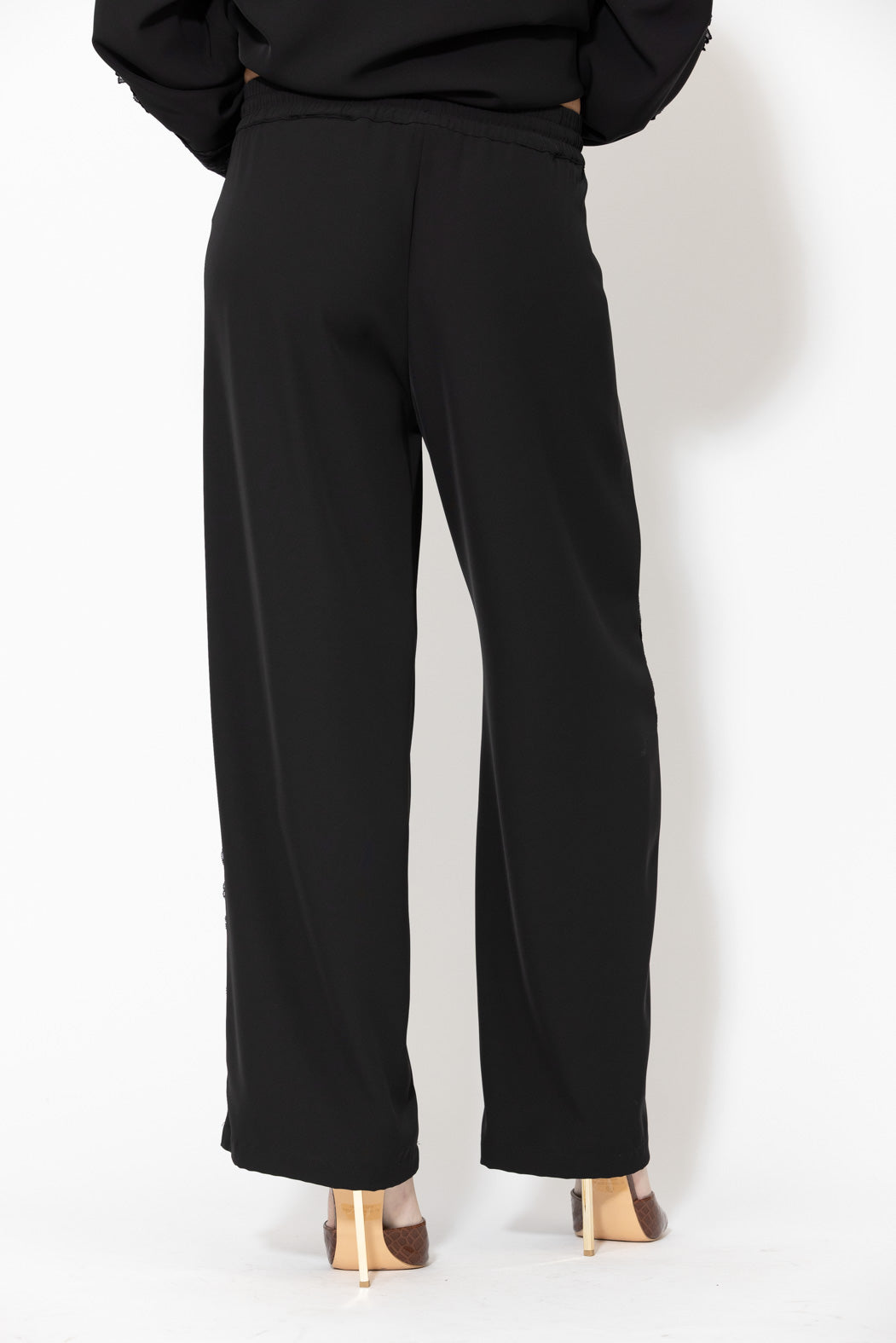 Black Euro Lace Drawstring Pant