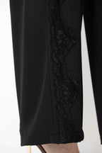 Black Euro Lace Drawstring Pant