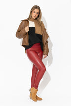 Camel Fluffy Patchwork Jumper