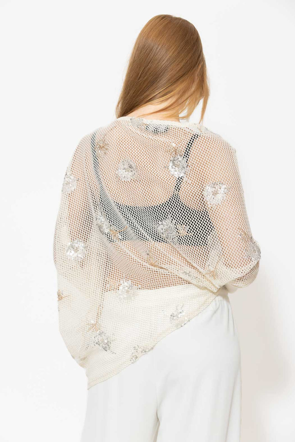 Ivory Embellished Drape Top