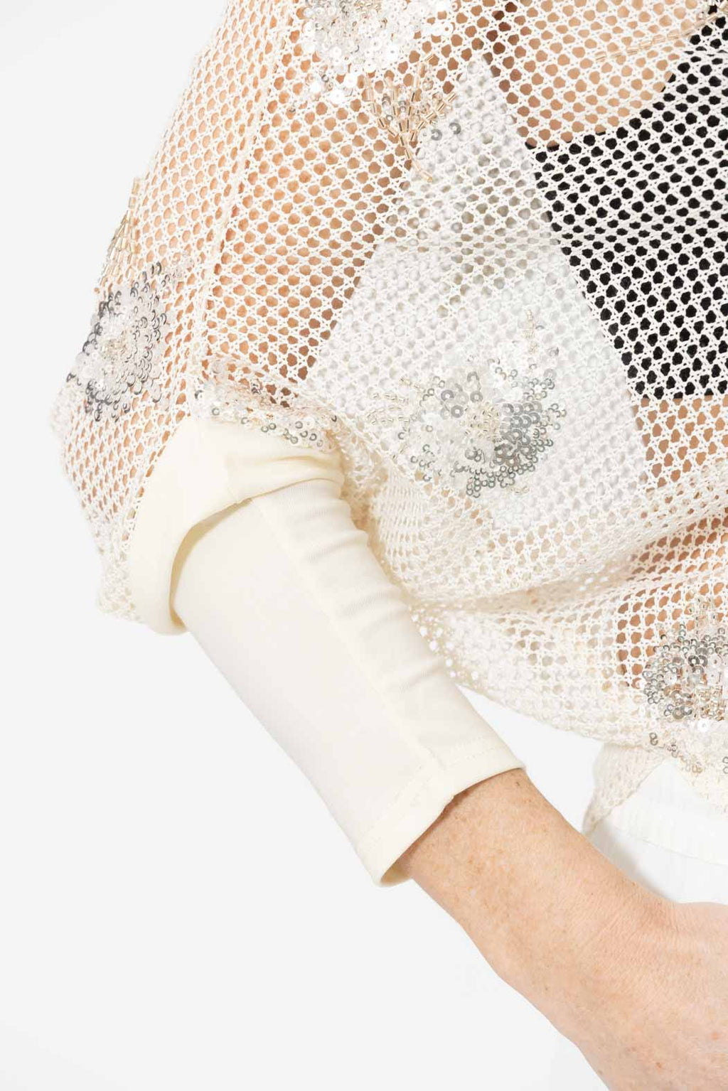 Ivory Embellished Drape Top