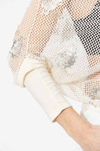 Ivory Embellished Drape Top