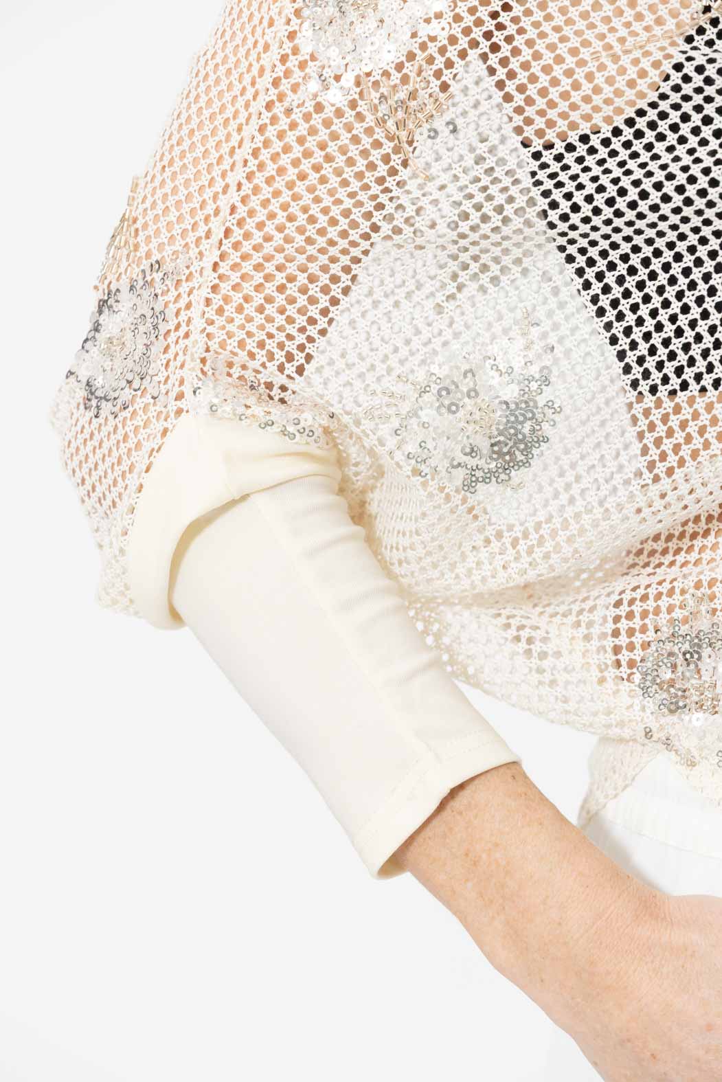 Ivory Embellished Drape Top