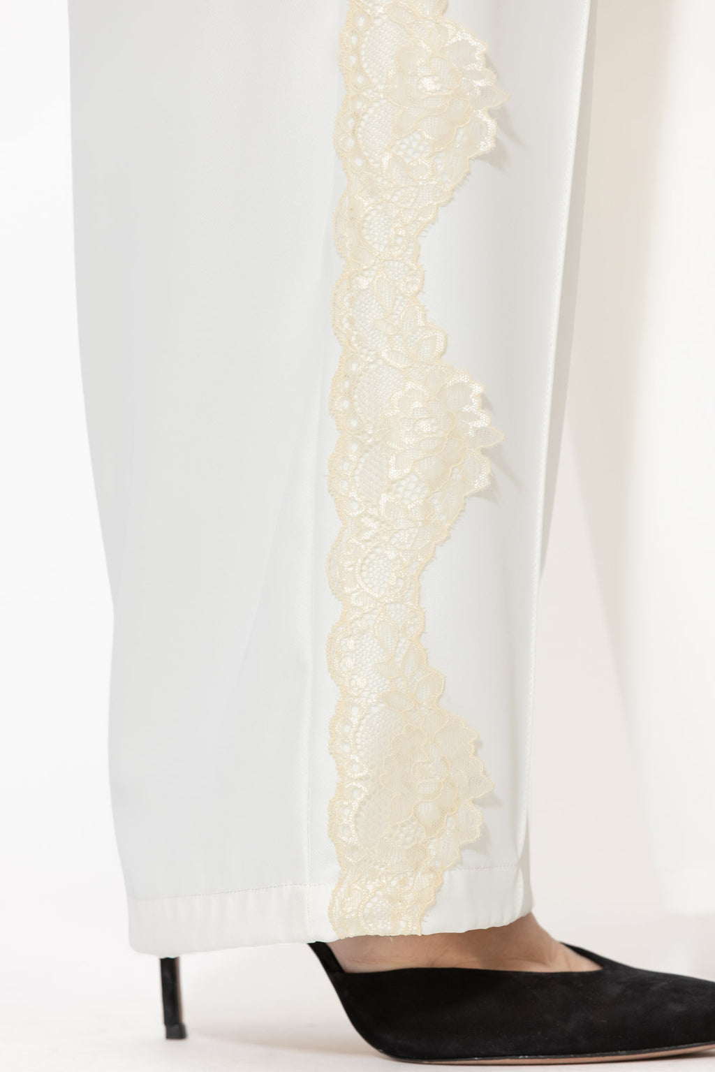 Ivory Euro Lace Drawstring Pant