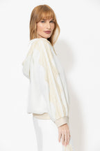 Ivory Euro Laced Hooded Jacket