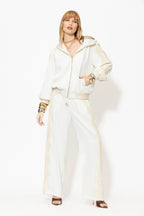 Ivory Euro Laced Hooded Jacket