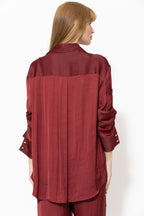Burgundy Glow Military Shirt