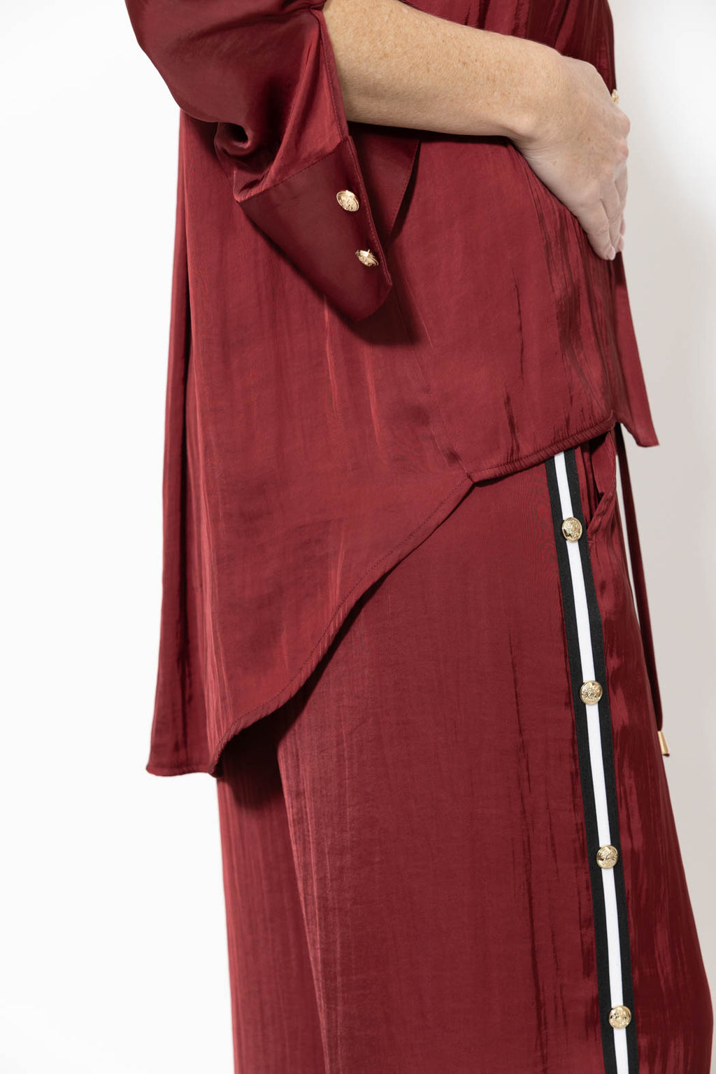 Burgundy Glow Military Shirt