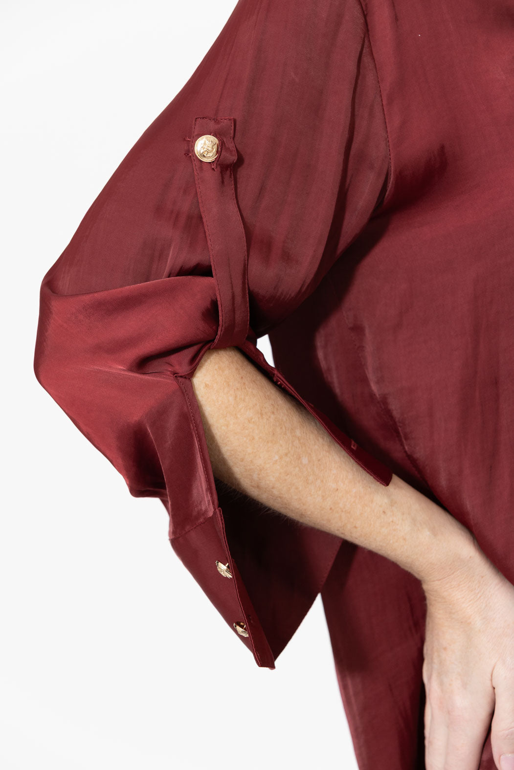 Burgundy Glow Military Shirt