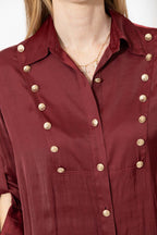 Burgundy Glow Military Shirt