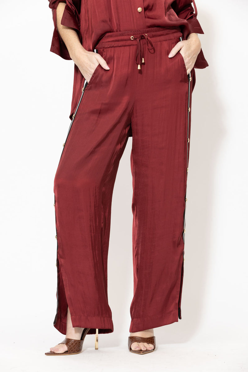 Burgundy Glow Studded Pant