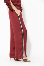 Burgundy Glow Studded Pant