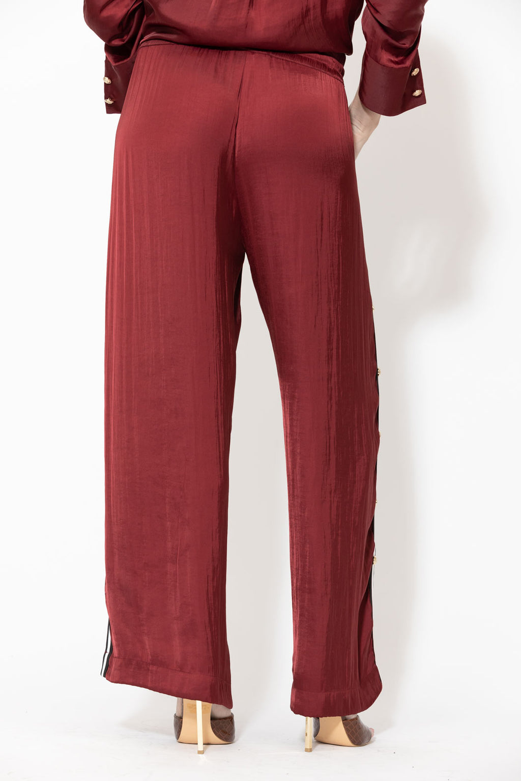 Burgundy Glow Studded Pant