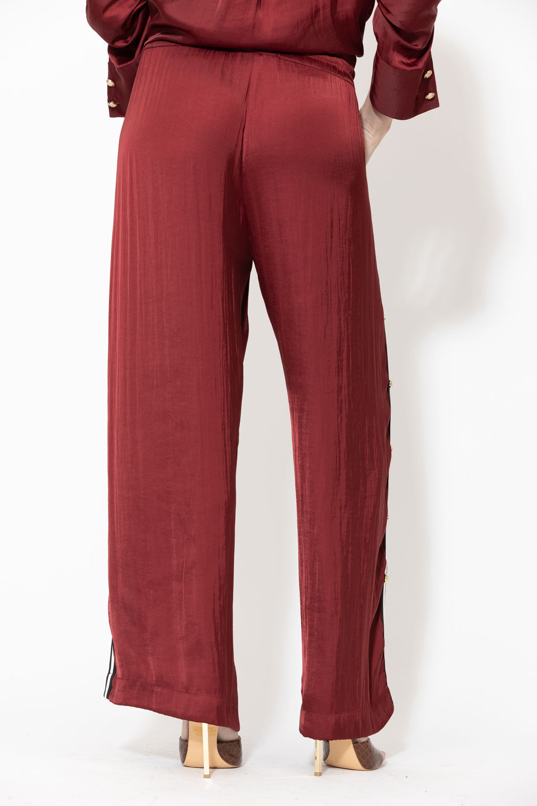Burgundy Glow Studded Pant