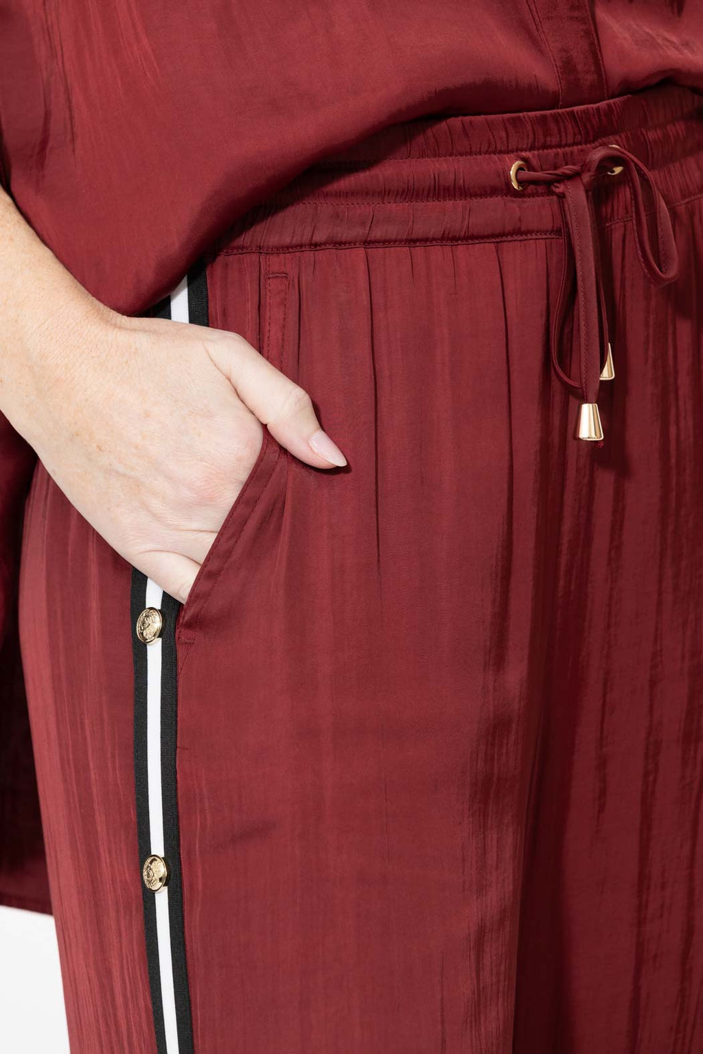 Burgundy Glow Studded Pant