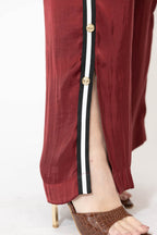 Burgundy Glow Studded Pant