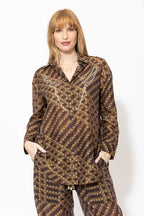 Check Tencel Linen Studded Shirt