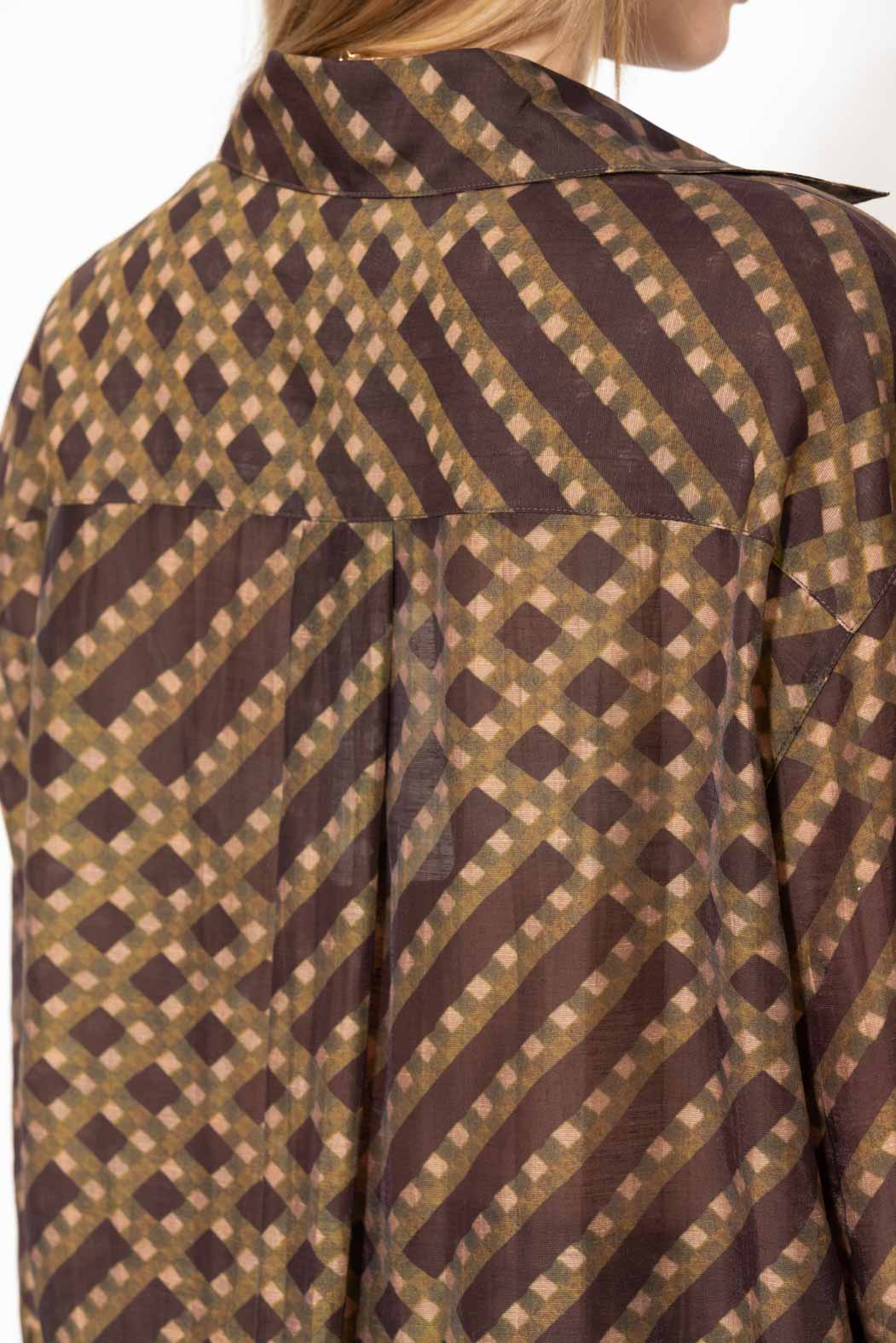 Check Tencel Linen Studded Shirt