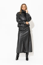 Black Faux Leather Biker Jacket