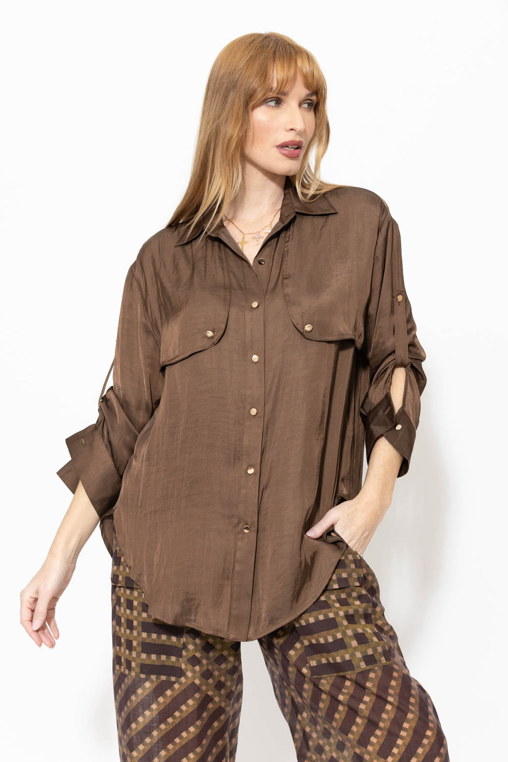 Mocha Glow Trench Shirt