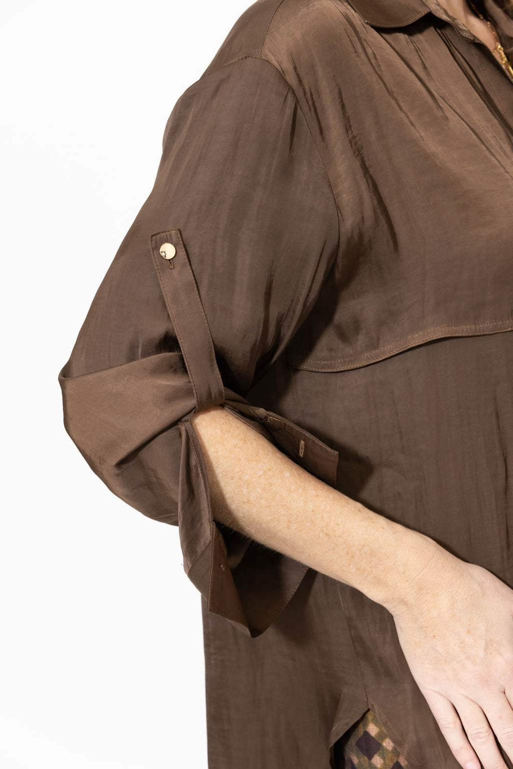 Mocha Glow Trench Shirt