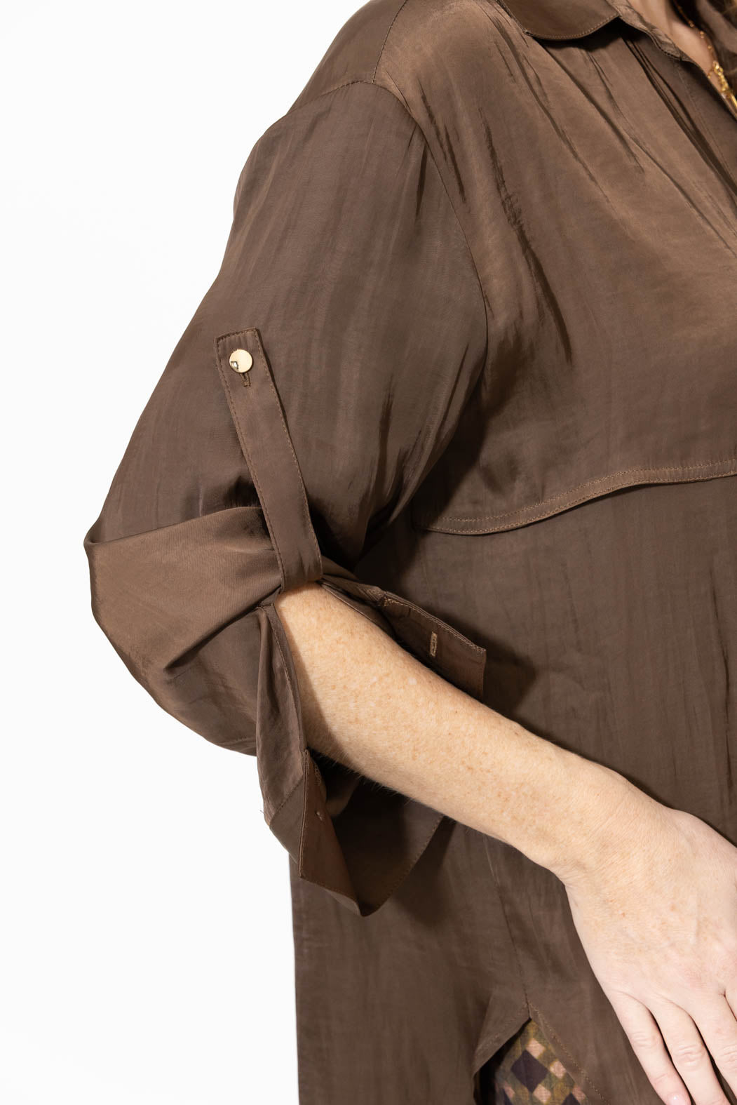 Mocha Glow Trench Shirt