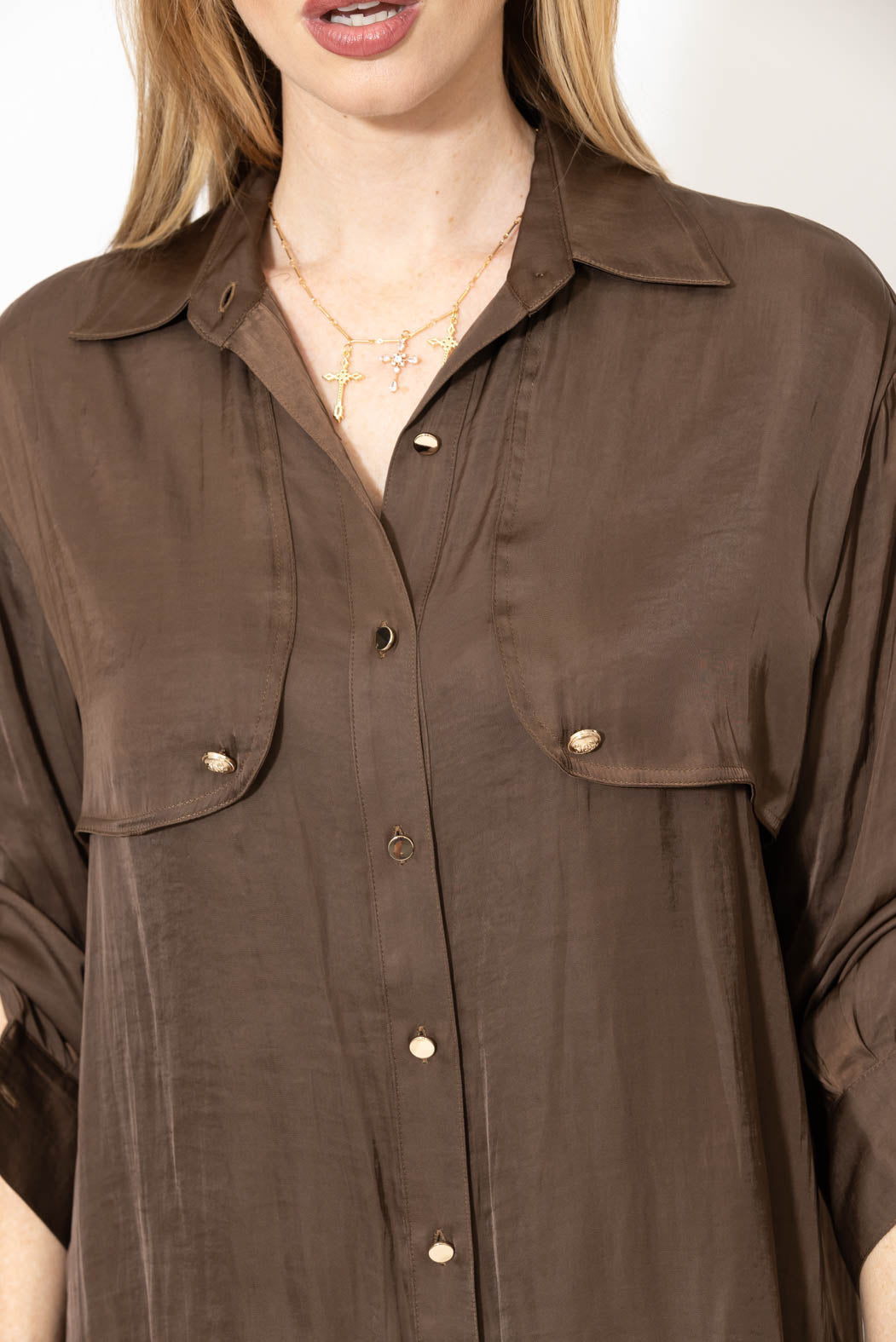 Mocha Glow Trench Shirt