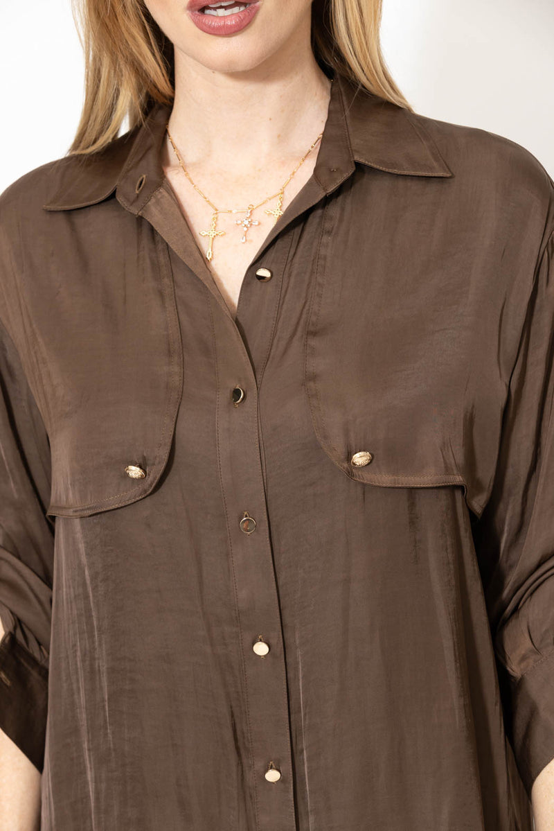 Mocha Glow Trench Shirt