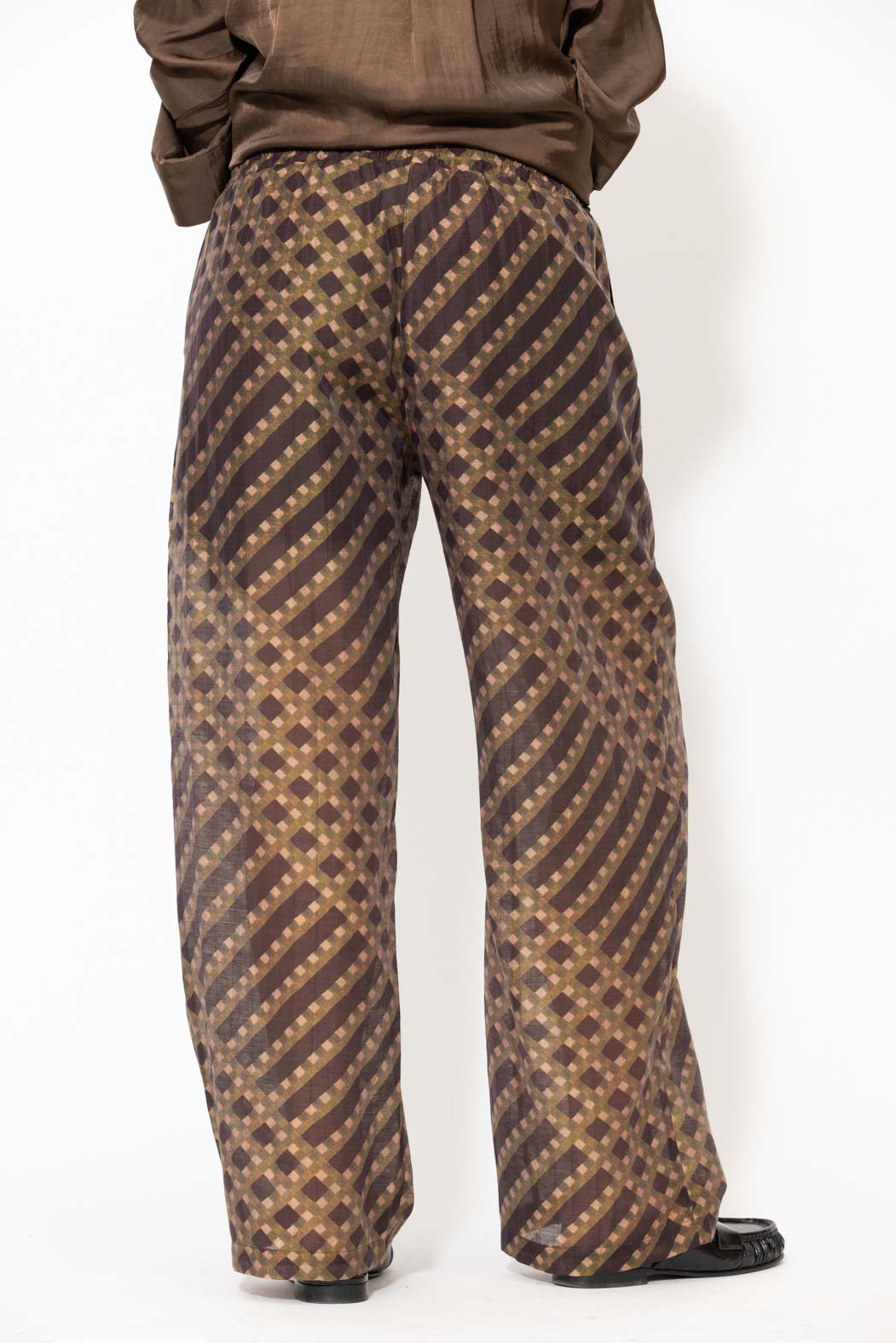 Check Tencel Linen Cargo Pant