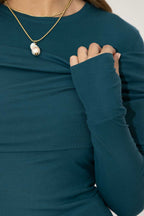 Teal Tencel Shawl Top
