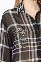 Black/White Studded Pocket Shirt