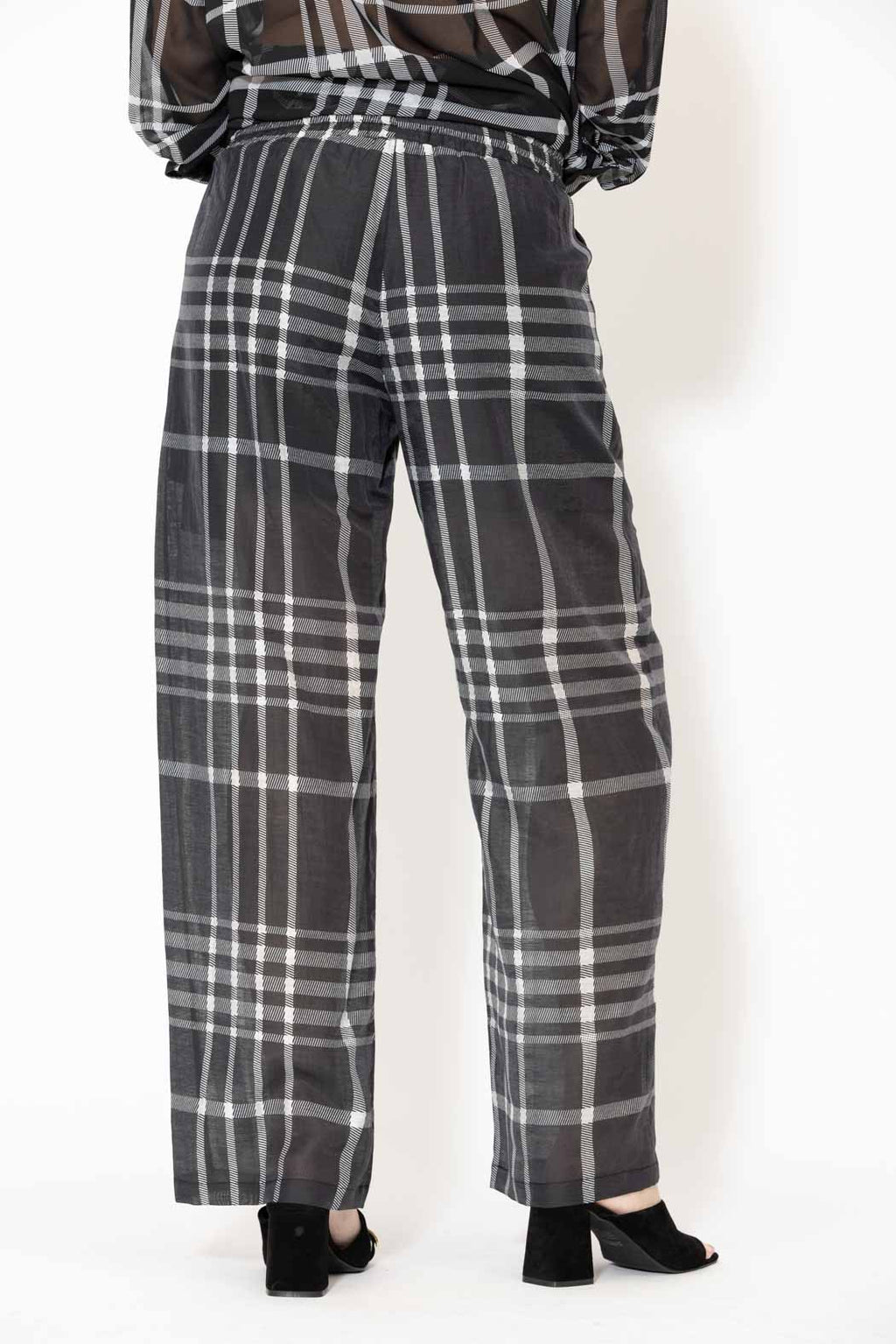 Black/White Tencel Linen Cargo Pant