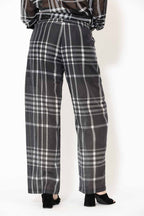 Black/White Tencel Linen Cargo Pant