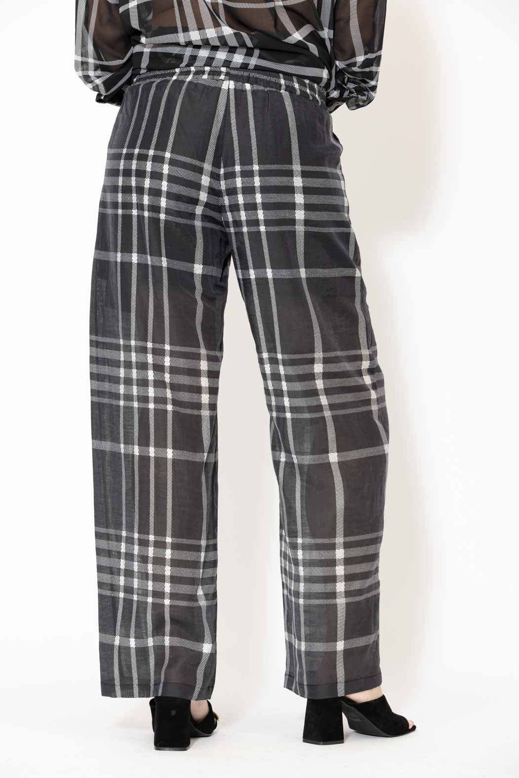 Black/White Tencel Linen Cargo Pant