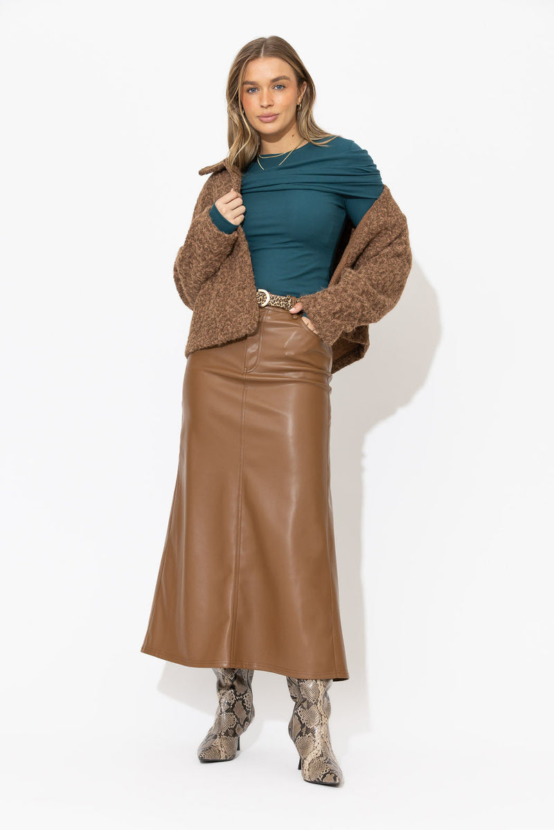 Teal Tencel Shawl Top